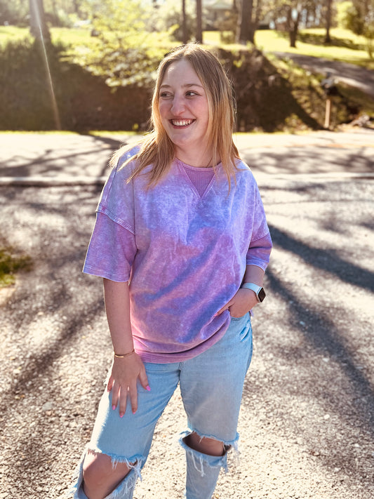 Amazing Comfort Mineral Wash Drop Shoulder Tee