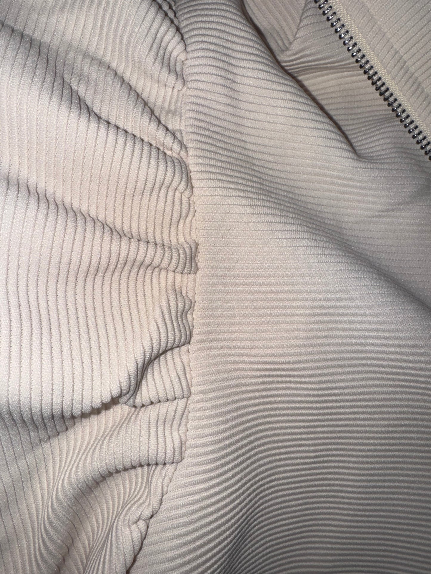 Classy RIBBED Ruffle Sleeve Cream Set