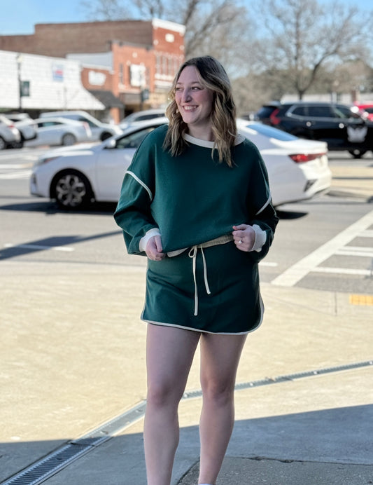 Colorblock Pullover and Skort Set